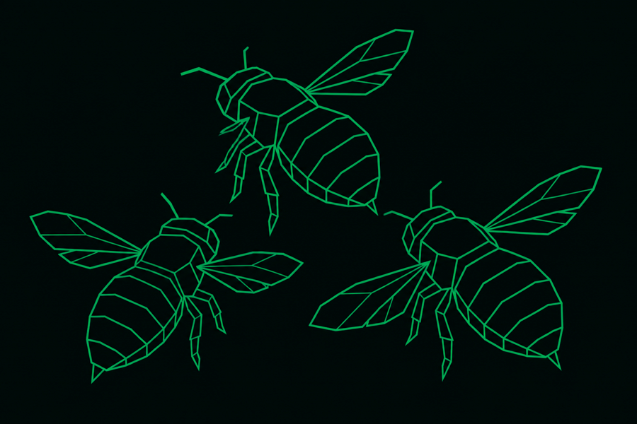 A Bumblebee Swarm of three, a fleet of Workers